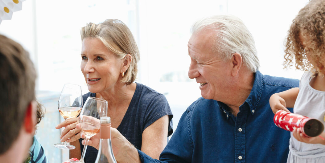 Elderly Couple Enjoying Wine and Fine Dining at Independent Living Waco TX