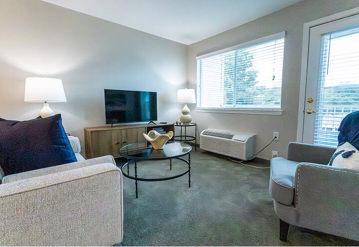 Open Space Living Room Area in Independent Living Apartments Open Space Living Room Area in Independent Living Apartments