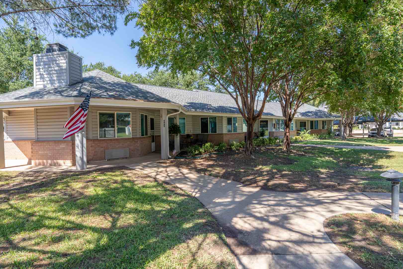 Senior Living Cottage Patio at Independent Living Facility